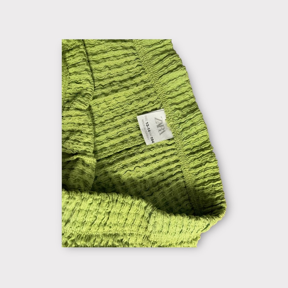 Zara Lime Green Wide Leg Knit Pants - Picture 3 of 5